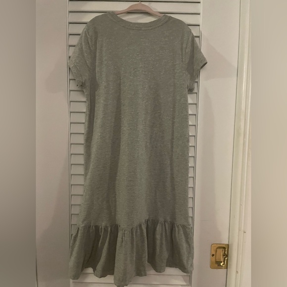 Polo Ralph Lauren Heart Heather Grey Drop Waist Tee Shirt Dress Size 8/10 Medium - Picture 4 of 5